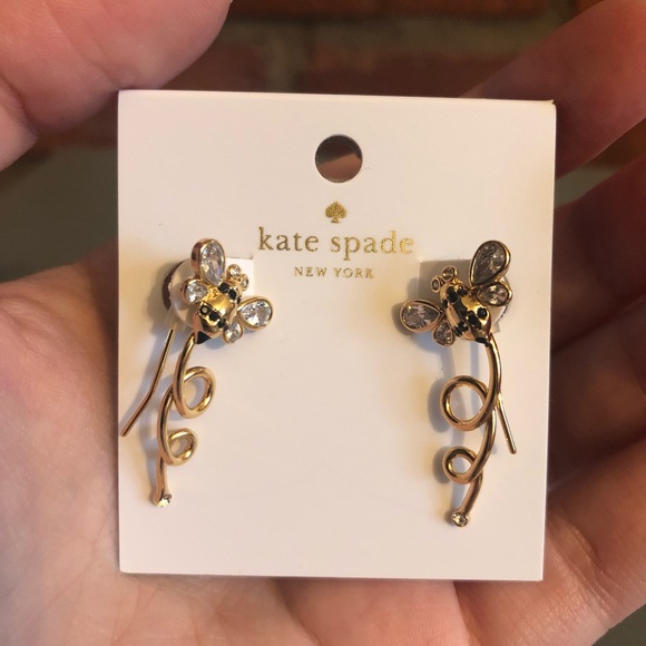 NWT Kate Spade Picnic Perfect Bee Crawler Earrings